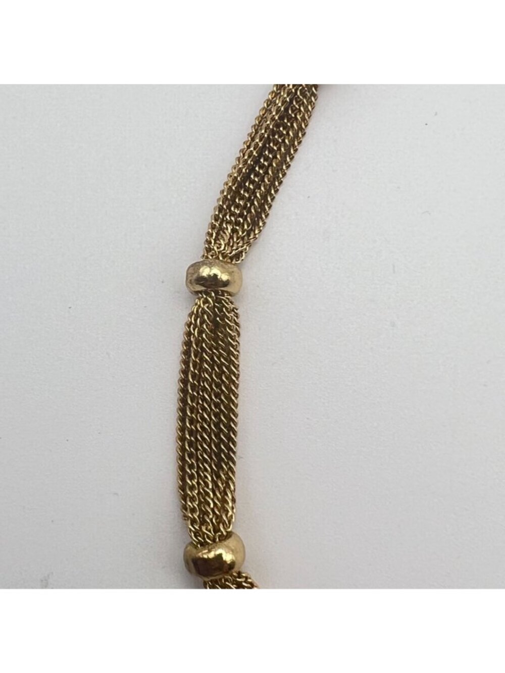 NWT Anne Klein Gold Tone Multi Strand Woven Mesh Station Necklace 15.5-18.5" - Picture 6 of 9